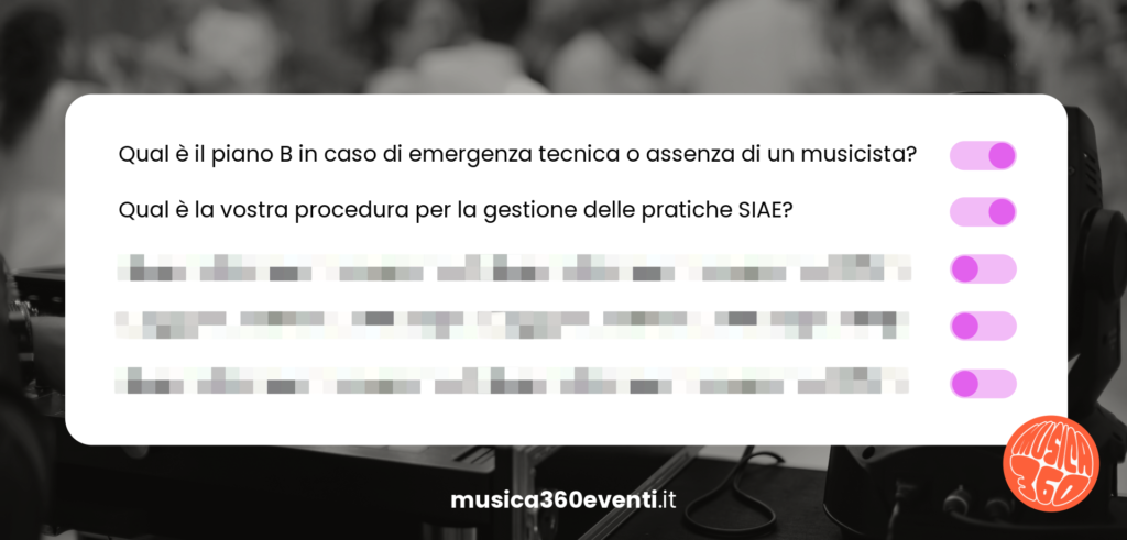 FAQ fornitore musica e band per matrimoni