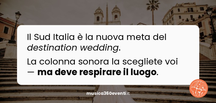 Musica dal vivo per matrimonio in Calabria con band MUSICA360 - cerimonia e ricevimento
